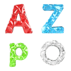 アルファベット及び絵文字-七色の宝石