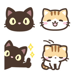black cat and calico cat emoji