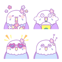 Dreamy and very cute budgie emoji