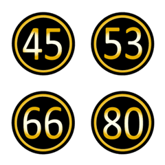 ตัวเลขกลมสีดำทอง(41-80)