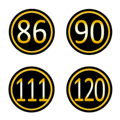 黑色金色圓形數字(81-120)