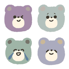 Purple and green color bears