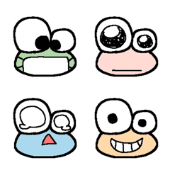 Pastel colour frog emoji