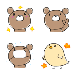 Simple Emojis of the bear and the chick