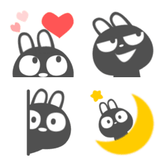  Let's use it! Black rabbit basic emoji