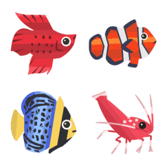 [ tropical fish ] Emoji unit set of all2