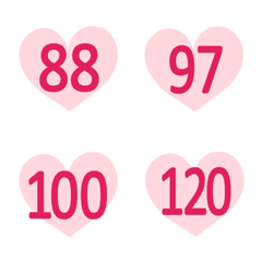 粉色溫暖愛心數字(81-120)