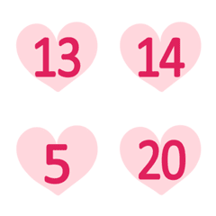 분홍색 따뜻한 사랑의 숫자 (1-40)