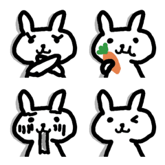 so cute white rabbit emoji