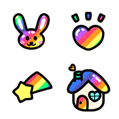 rainbow color emoji tropical