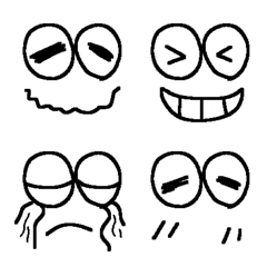 Black & white face emoji 5