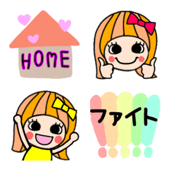 Retro girls emoji  ribon