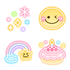 kawaii neon emoji