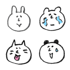 Rabbit, bear, cat and panda 02 Emoji