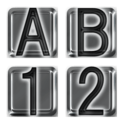 Cool! Silver metal plate alphabet Emoji