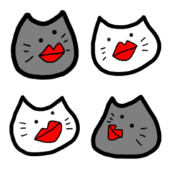 monochrome lips nyaruzu Emoji