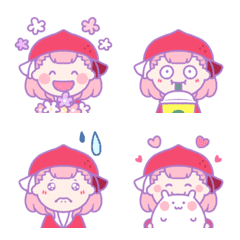 Dreamy and cute Strawberry lady emoji