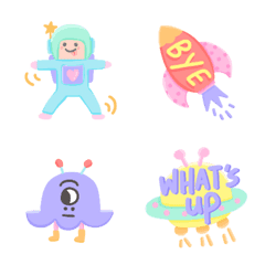 Colorful Space Travel Emojis