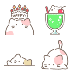 A variety emojis of cats like mochi.