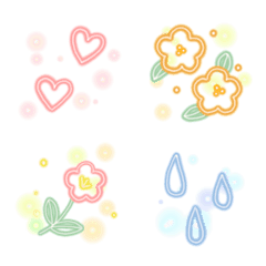 Cute neon emoji