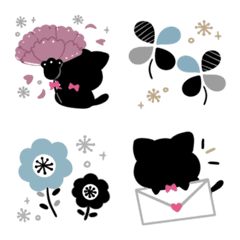 Cute Nordic style Black cat Emoji2