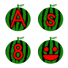 Sphere watermelon alphabet  & symbols