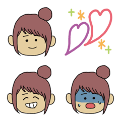 Bun hair girl emoji