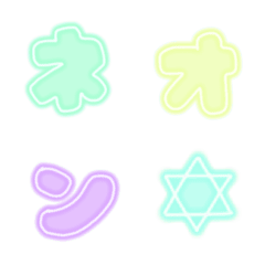 Simple and cute neon emoji