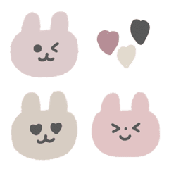 Pink and beige color bunnies 