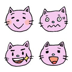 ピンク猫の顔絵文字