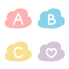 cute cloud alphabet ABC emoji