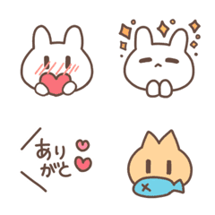 Loose rabbit and cat...emoji