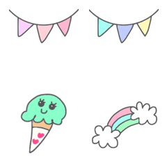 Easy to use pastel color cute emoji