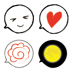 Speech bubble - emoticon,moon,heart