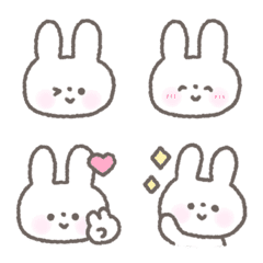 Handwritten pastel color rabbit emoji
