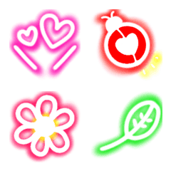 cawaii colorful neon emoji 
