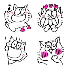 cheerful cat  pink heart