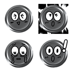 Cool! Silver metal plate emoji face