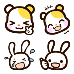 Hamster and  Rabbit cute Emoji