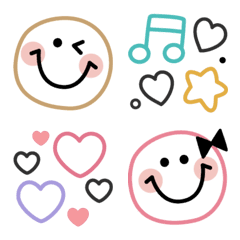 Useful adorable basic lineart emoji