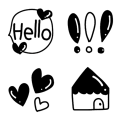 monotone cute emoji