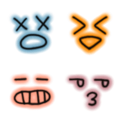 Simple neon face emoji