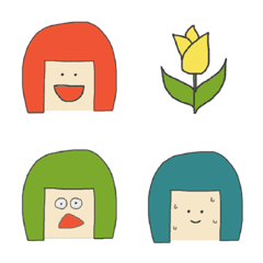 前髪パツ子とお花たち