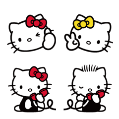 Hello Kitty 表情貼（簡約配色篇）