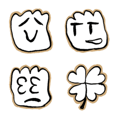 [mokomoko] Fluffy face doodle emoji