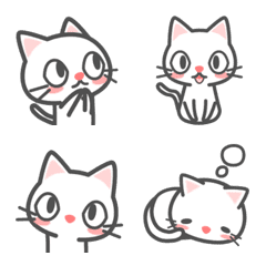 Let's use it! White cat. Cute emoji.