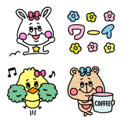 Cute animal trio mini emoji