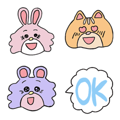  Bear and rabbit and cat Emoji