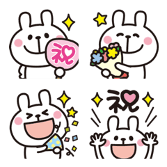 Adult cute rabbits Emoji (celebration)