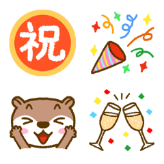 Cute Otter and celebration Emoji